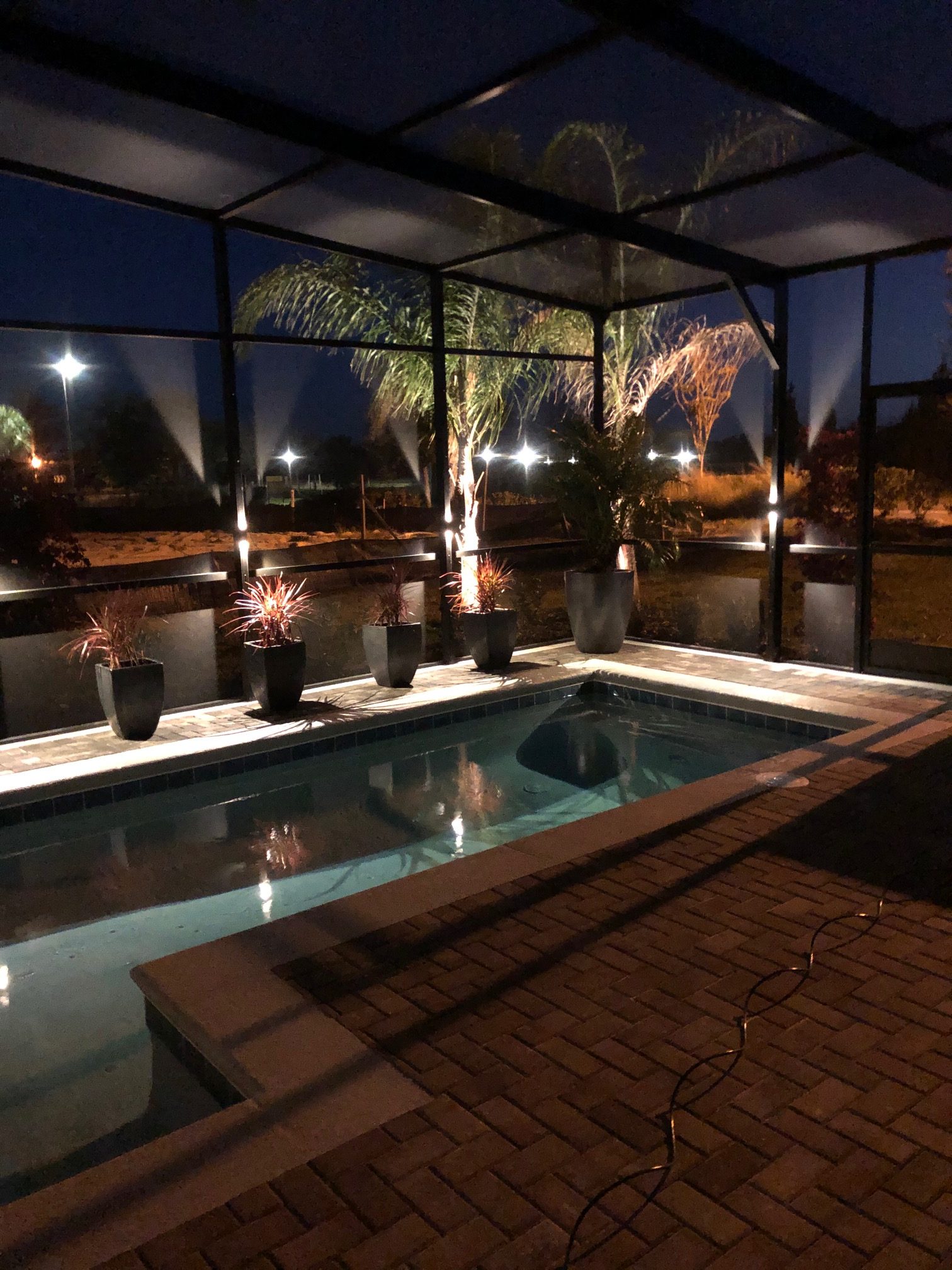 Installed Lighting on Pool Deck